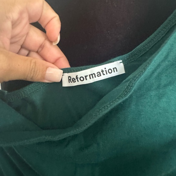 Reformation Women's S Emerald Green Yara One Shoulder Dress Size S - Picture 2 of 5